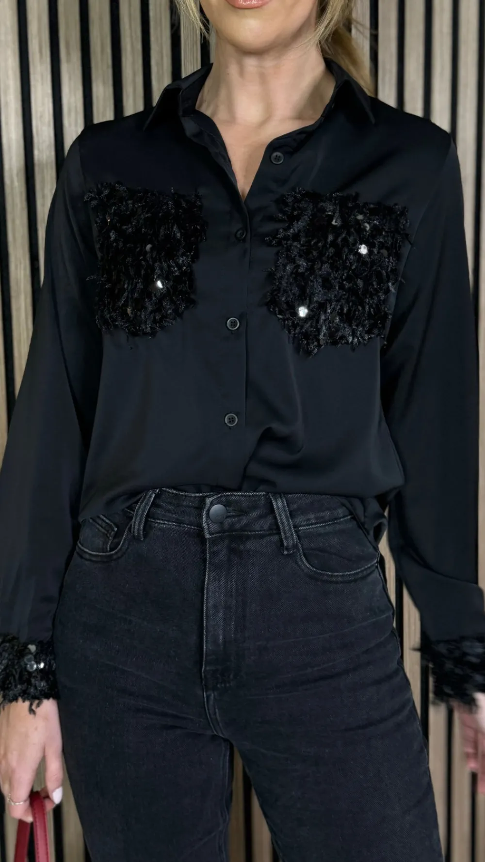 charlotte_black_with_sequ_4.webp UNIKA Tops^Charlotte Black With Sequin Detail Shirt