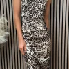 COPPEROSE Going Out Dresses | Occasion Dresses^Charmaine Camel & Black Leopard Print Tie Back Detail Midi Dress
