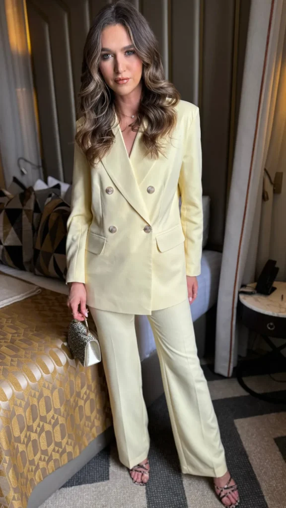 EDAN SPOLKA Co-ords | Blazers^Chelsea Lemon Straight Leg Trousers & Blazer Co Ord