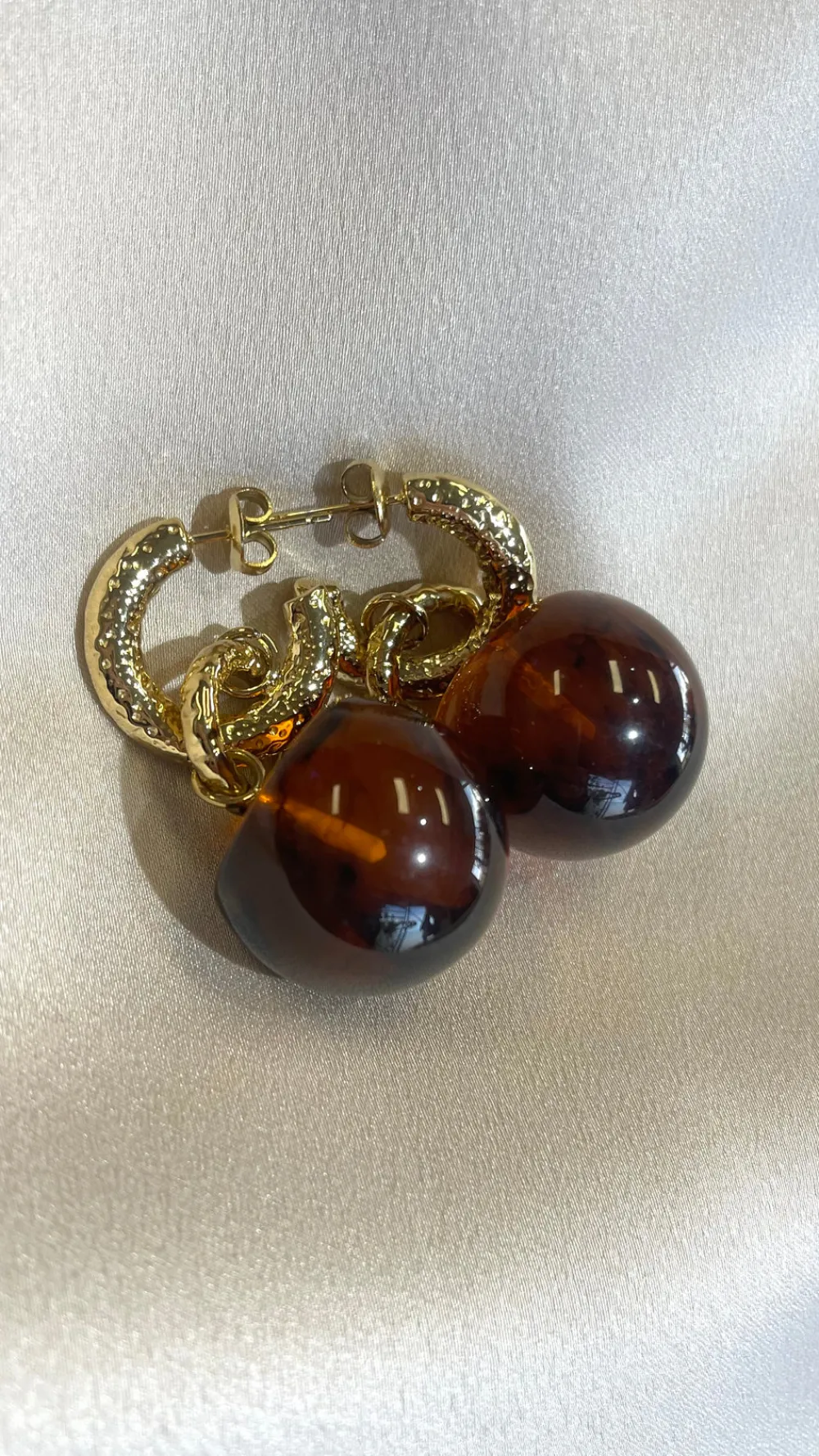 cherie_gold_with_brown_de_0.webp PARIS FASHION SHOPS Jewellery^Cherie Gold With Brown Detail Droplet Earrings
