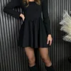 TIMELY Fitted Dresses | Going Out Dresses^Chloe Black Square Neck Skater Mini Dress
