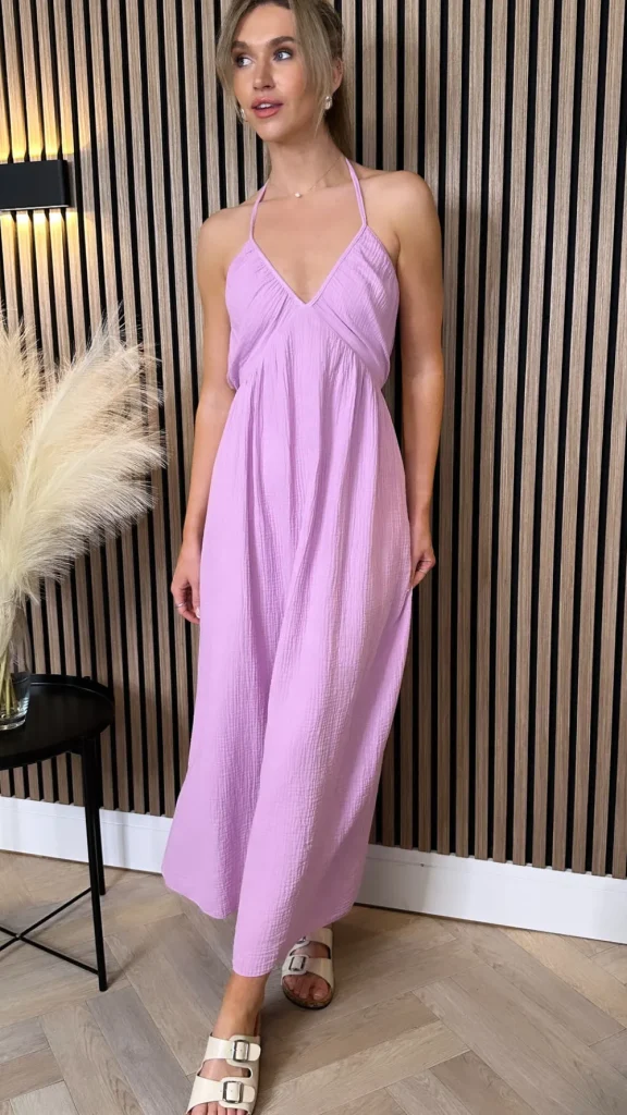 PARIS FASHION SHOPS Day Dresses | Going Out Dresses^Cindy Lilac Halterneck Midi Dress