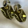 PARIS FASHION SHOPS Jewellery^Clio Gold Double Irregular Wavy Plate Earrings