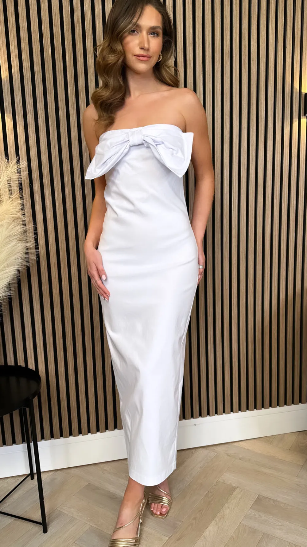 colleen_white_bow_detail__0.webp KISS KISS Going Out Dresses | Occasion Dresses^Colleen White Bow Detail Bandeau Midi Dress