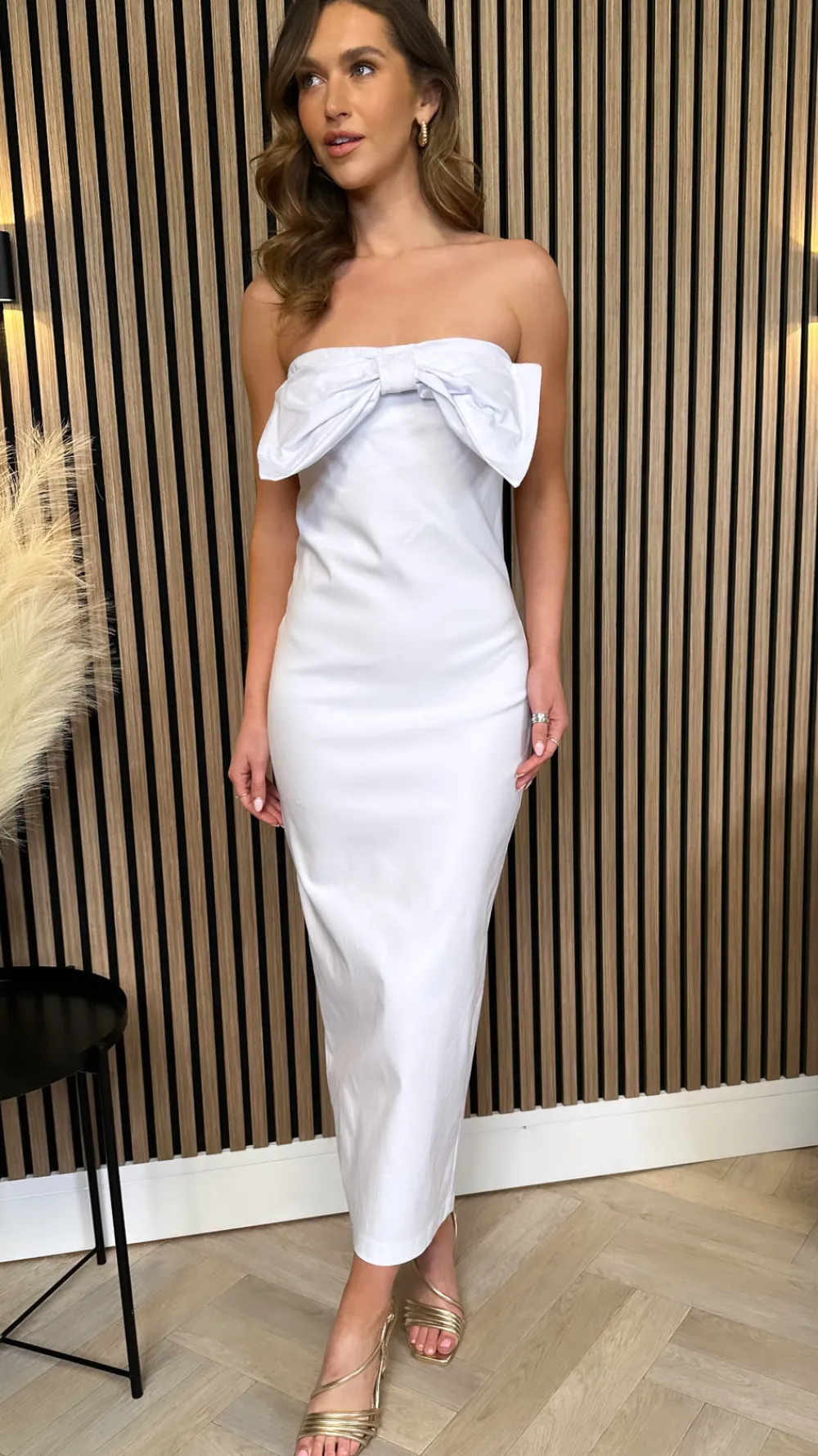 colleen_white_bow_detail__2.webp KISS KISS Going Out Dresses | Occasion Dresses^Colleen White Bow Detail Bandeau Midi Dress