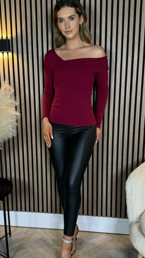 ESTEE BROWN Tops^Corley Burgundy One Shoulder Fitted Top