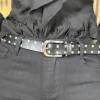 PHANIE MODE Belts^Daire Black Silver Stud Belt
