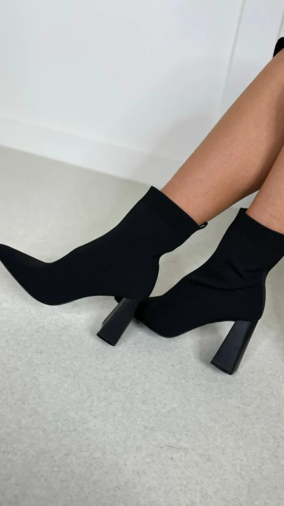JOIA Heels | Boots^Dani Black Sock Boots