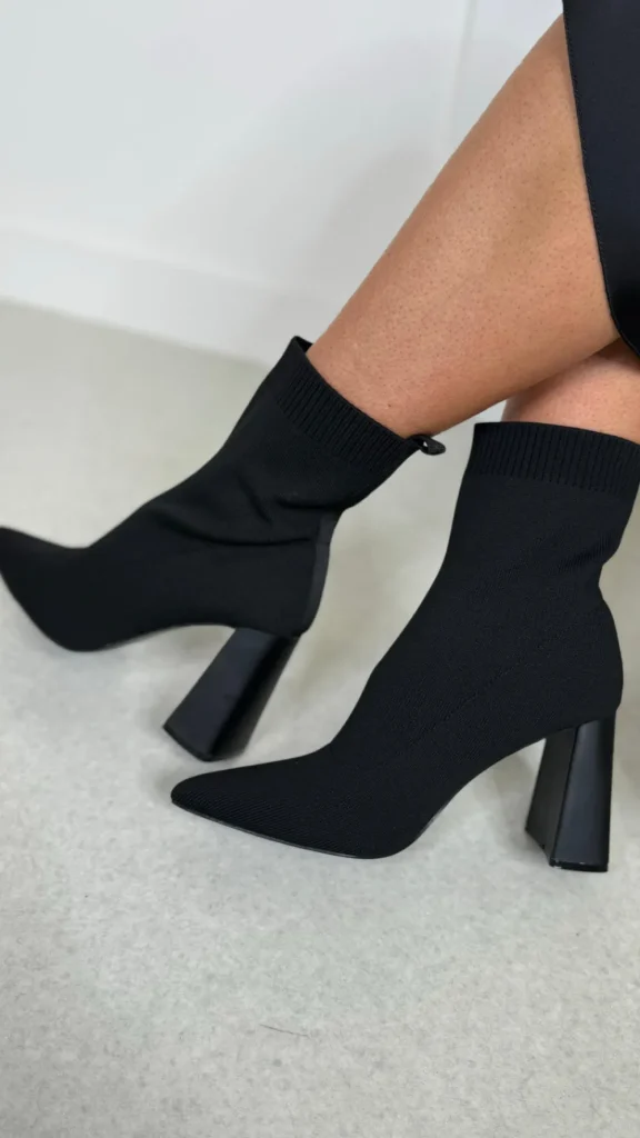 JOIA Heels | Boots^Dani Black Sock Boots