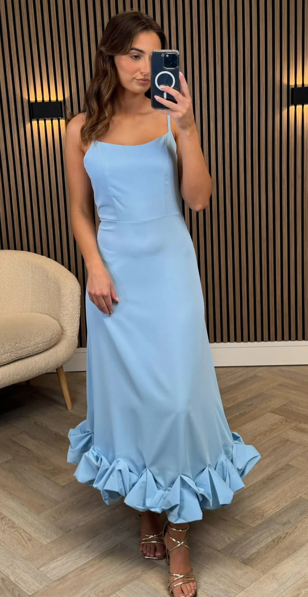 danica_baby_blue_cami_str_4.webp SAS MW STUDIO Going Out Dresses | Occasion Dresses^Danica Baby Blue Cami Strap Skirt Detail Midi Dress