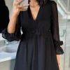 INFLUENCE Going Out Dresses | Mini Dresses^Daniela Black Chiffon Smock Mini Dress