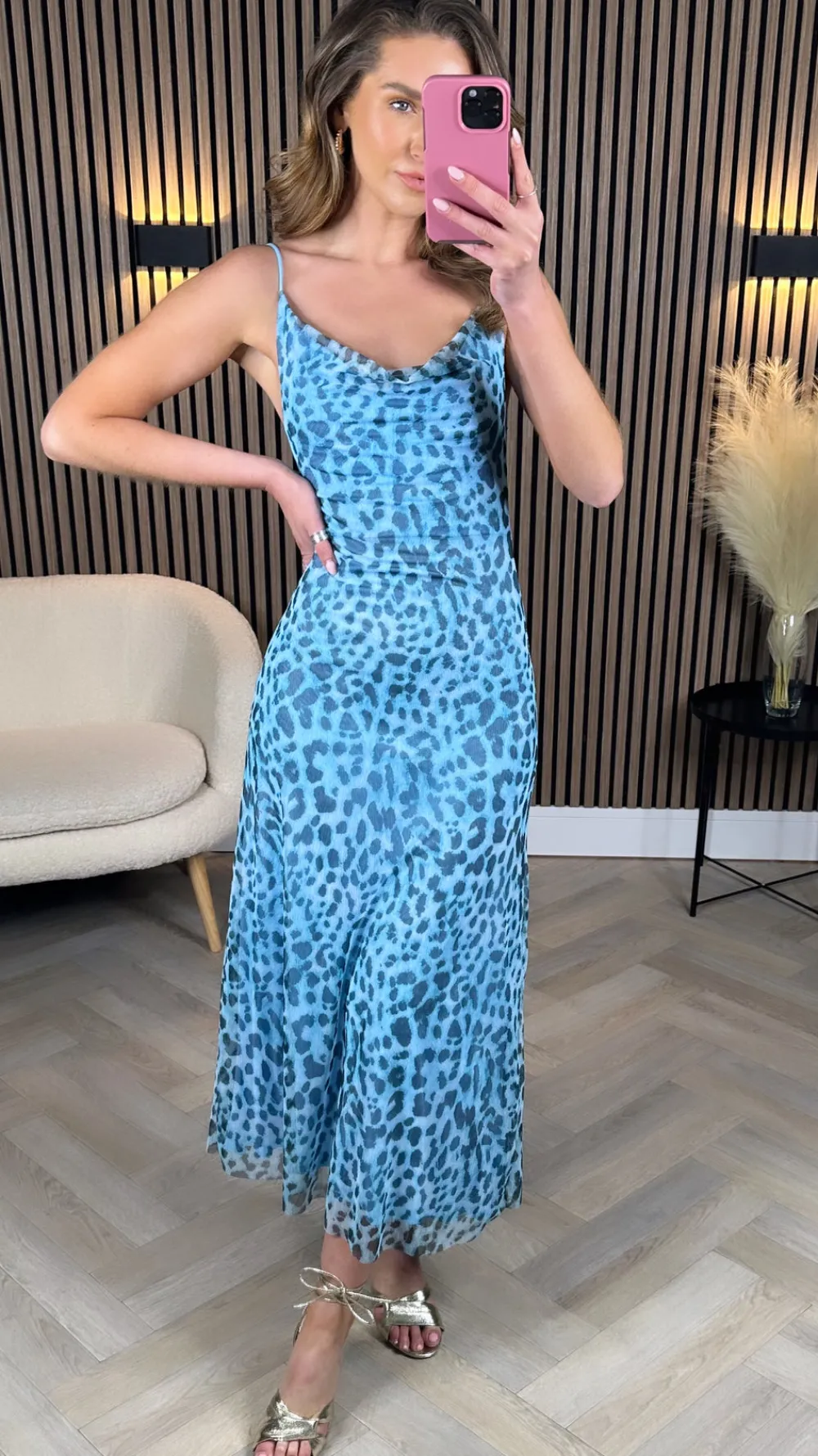 danika_blue_animal_printe_4.webp COPPEROSE Going Out Dresses | Midi Dresses^Danika Blue Animal Printed Cami Strap Midi Dress