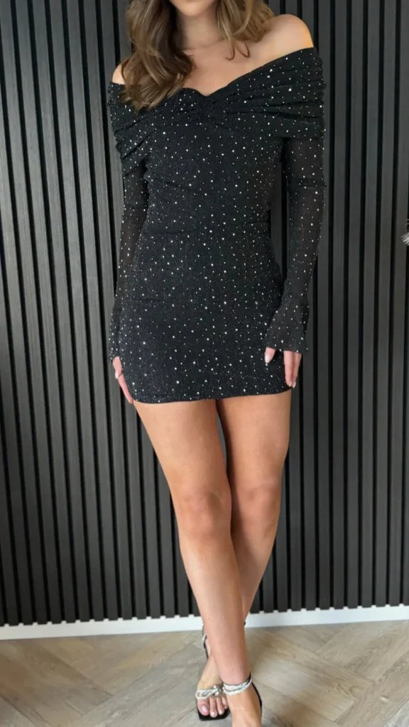 VERA LUCY Going Out Dresses | Occasion Dresses^Delia Black Embellished Bandeau Mini Dress