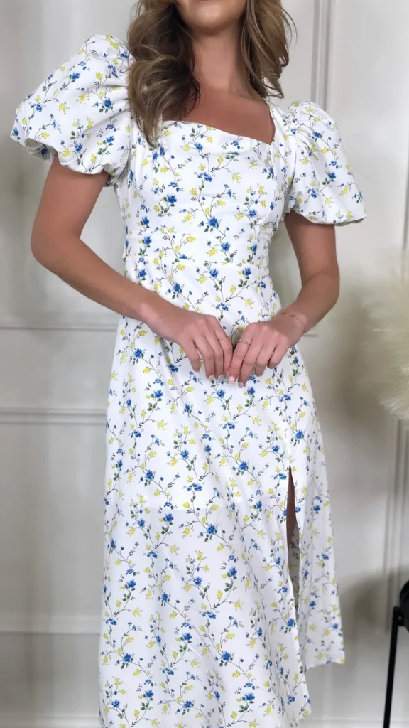 GIRL IN MIND Going Out Dresses | Occasion Dresses^Demi Blue Floral Square Neck Midi Dress