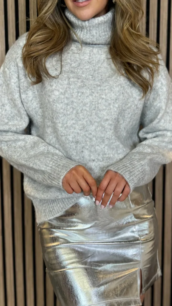 PARIS FASHION SHOPS Skirts & Shorts^Diego Silver Leather Look Mini Skirt