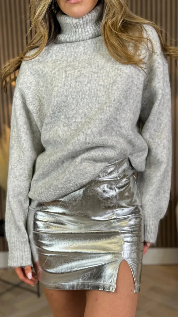 PARIS FASHION SHOPS Skirts & Shorts^Diego Silver Leather Look Mini Skirt