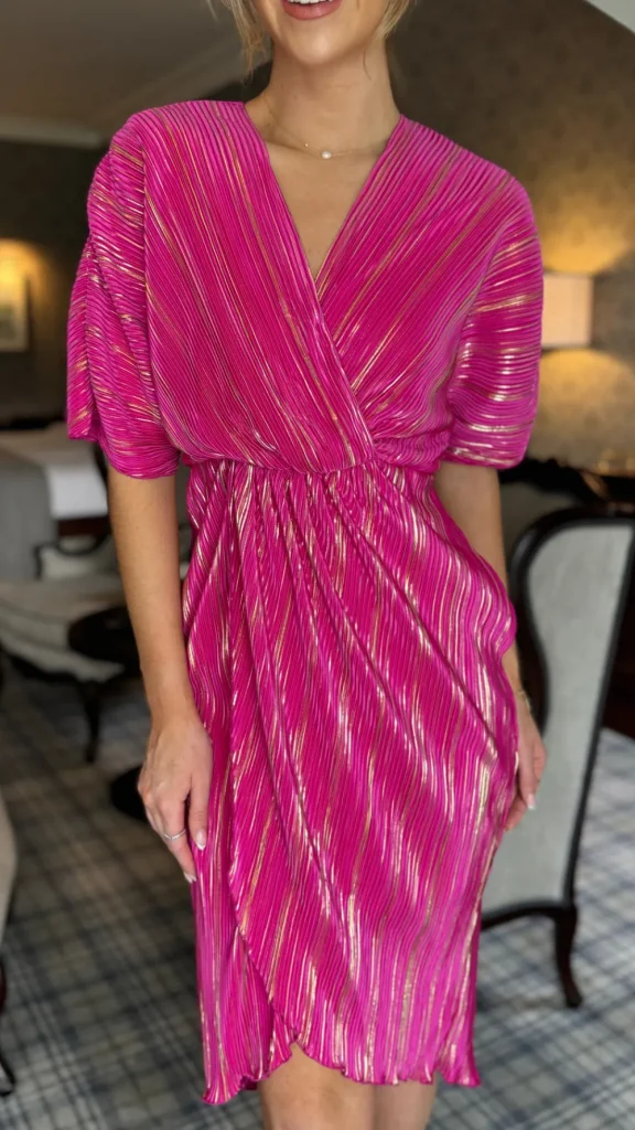 GIRL IN MIND Going Out Dresses | Midi Dresses^Dionne Hot Pink Wrap Detail Midi Dress