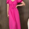 COPPEROSE Going Out Dresses | Occasion Dresses^Dominique Pink Tie Detail Midi Dress