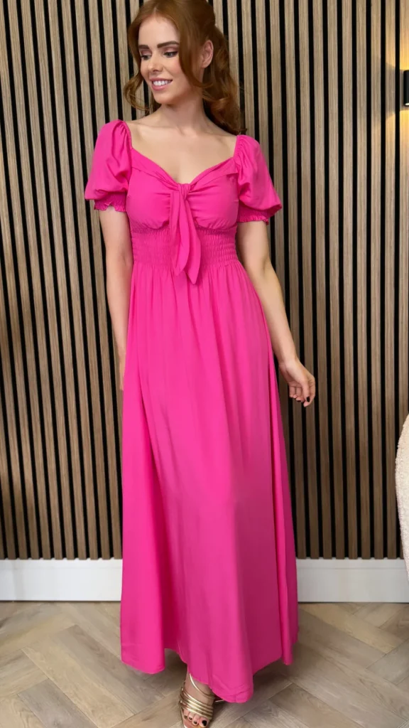 COPPEROSE Going Out Dresses | Occasion Dresses^Dominique Pink Tie Detail Midi Dress