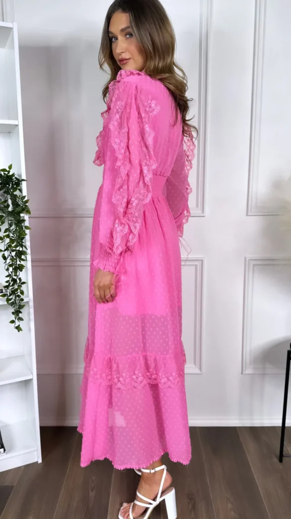 FLAM MODE Going Out Dresses | Occasion Dresses^Drea Pink Long Sleeve Midi Dress