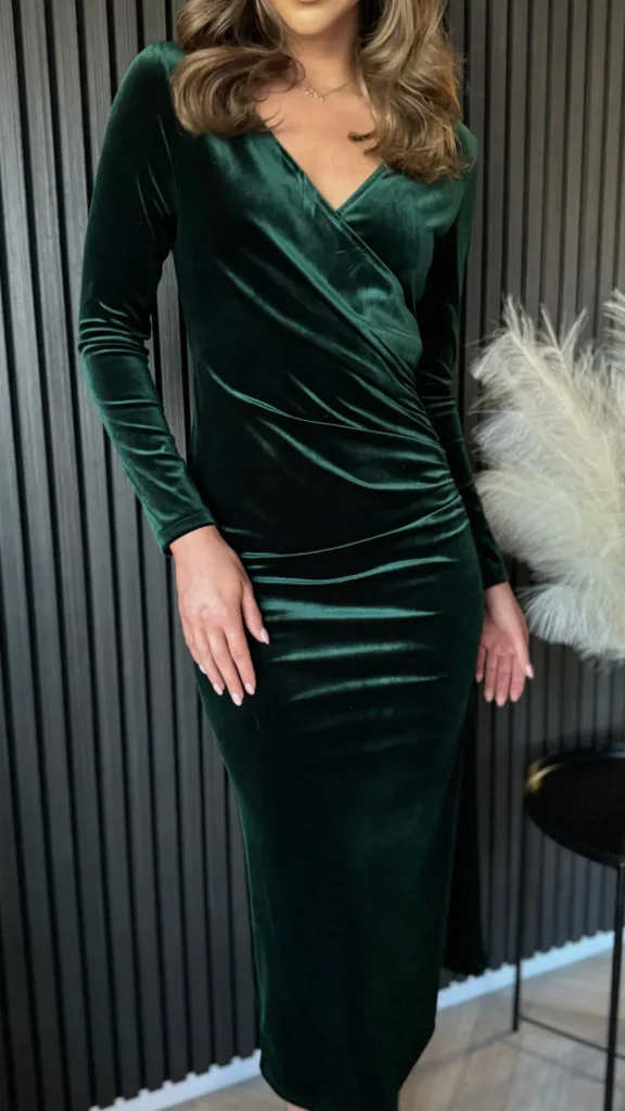 ATTENTIF Occasion Dresses | Midi Dresses^Edina Forest Green Wrap Effect Midi Dress
