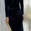 ATTENTIF Occasion Dresses | Midi Dresses^Edina Navy Wrap Effect Midi Dress