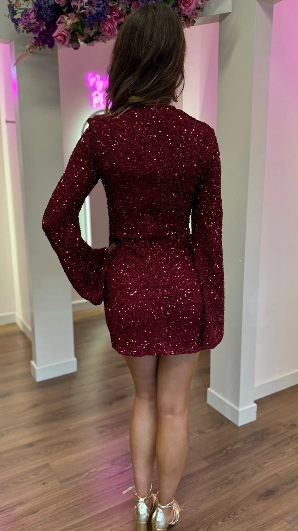 ella_burgundy_sequin_mini_6.webp VERA LUCY Going Out Dresses | Occasion Dresses^Ella Burgundy Sequin Mini Dress
