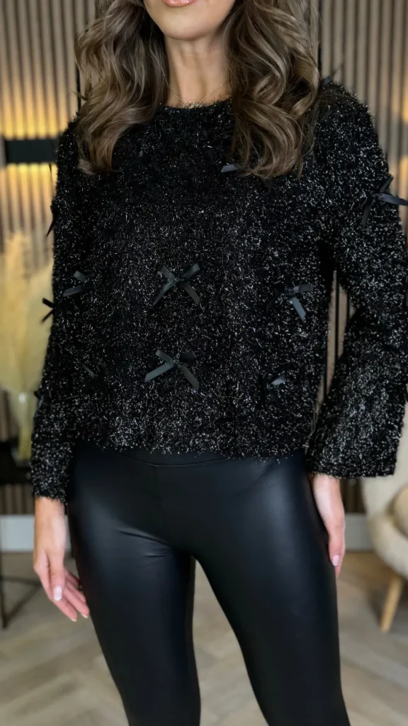 PARIS FASHION SHOPS Knitwear^Elliott Black Bow Detailed Knit Jumper