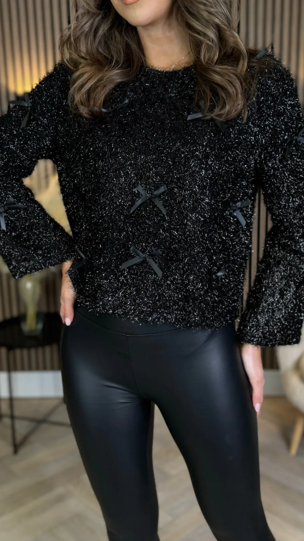 elliott_black_bow_detaile_3.webp PARIS FASHION SHOPS Knitwear^Elliott Black Bow Detailed Knit Jumper