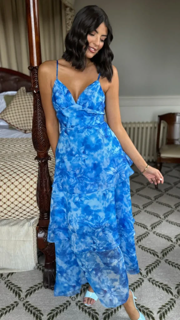 CANDICE FAIRE Going Out Dresses | Occasion Dresses^Emmeline Blue Floral Organza Floral Dye Maxi Dress