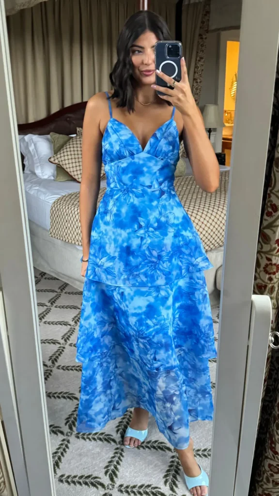 CANDICE FAIRE Going Out Dresses | Occasion Dresses^Emmeline Blue Floral Organza Floral Dye Maxi Dress