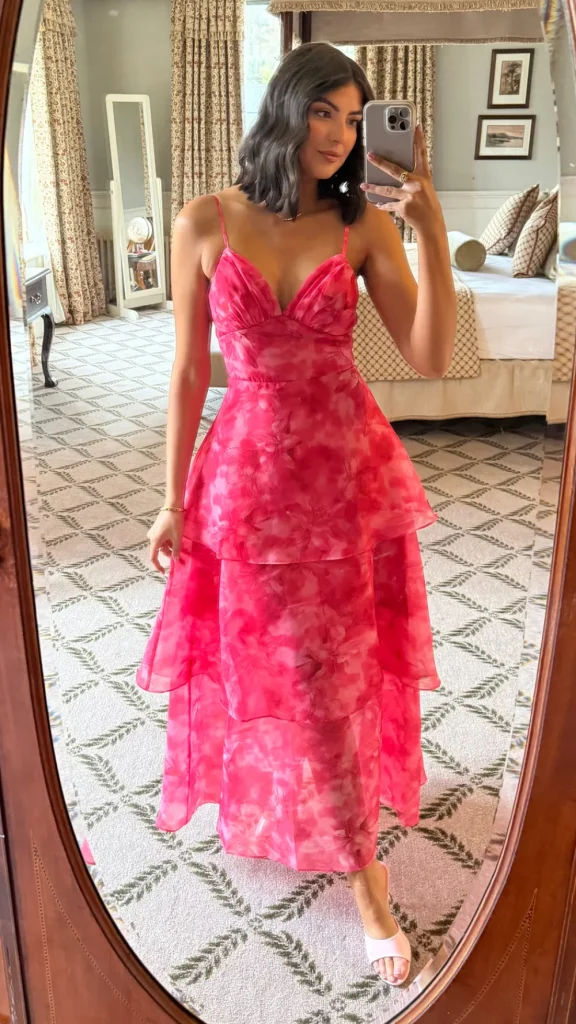 CANDICE FAIRE Occasion Dresses | Maxi Dresses^Emmeline Hot Pink Floral Organza Floral Dye Maxi Dress