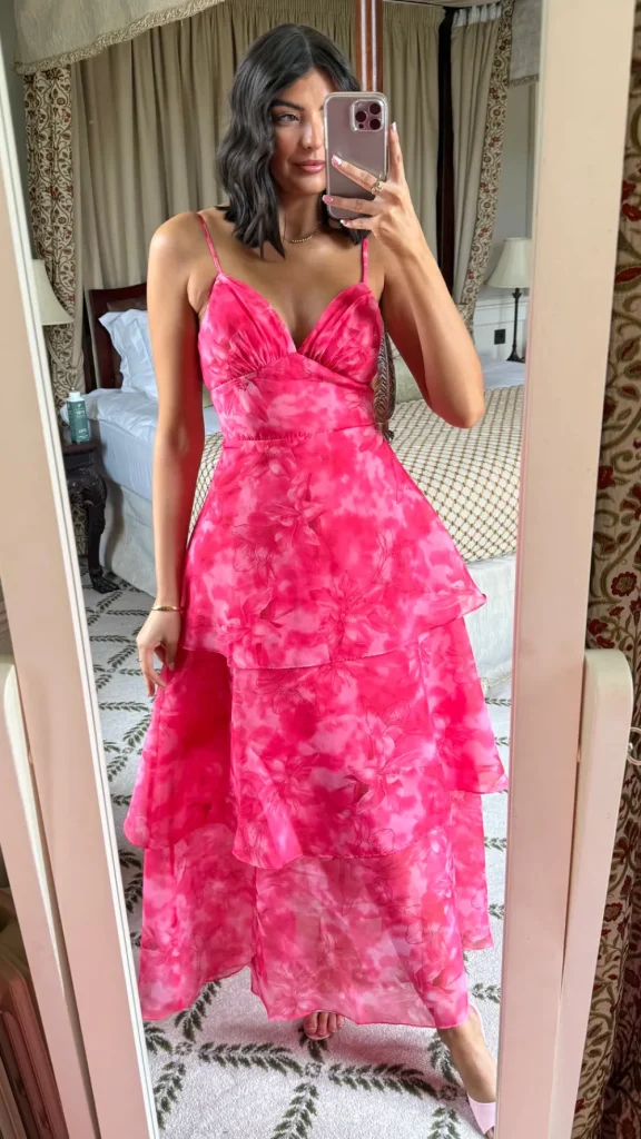 CANDICE FAIRE Occasion Dresses | Maxi Dresses^Emmeline Hot Pink Floral Organza Floral Dye Maxi Dress