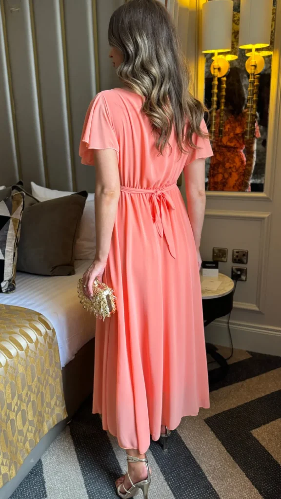 PARIS FASHION SHOPS Going Out Dresses | Occasion Dresses^Esme Orange Wrap Style Pleated Midi Dress