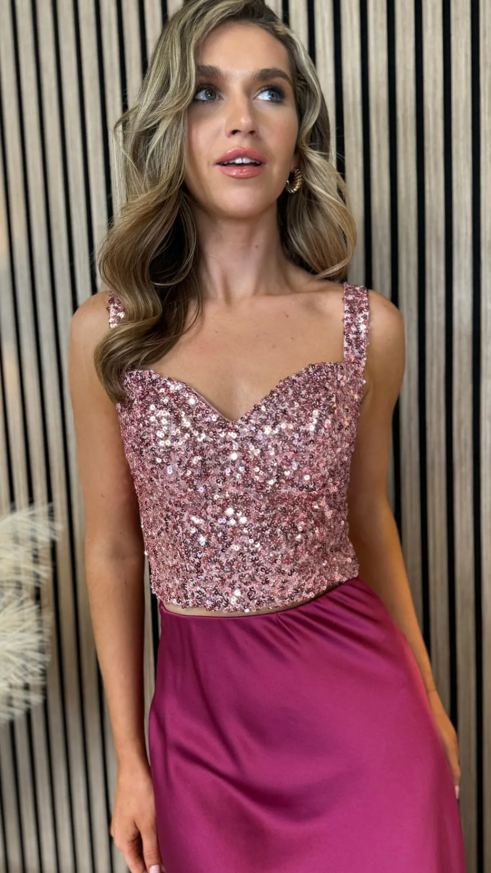 estella_pink_sequin_crop__3.webp VERA LUCY Tops^Estella Pink Sequin Crop Top