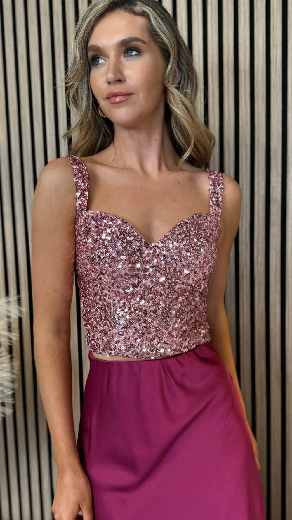 estella_pink_sequin_crop__4.webp VERA LUCY Tops^Estella Pink Sequin Crop Top