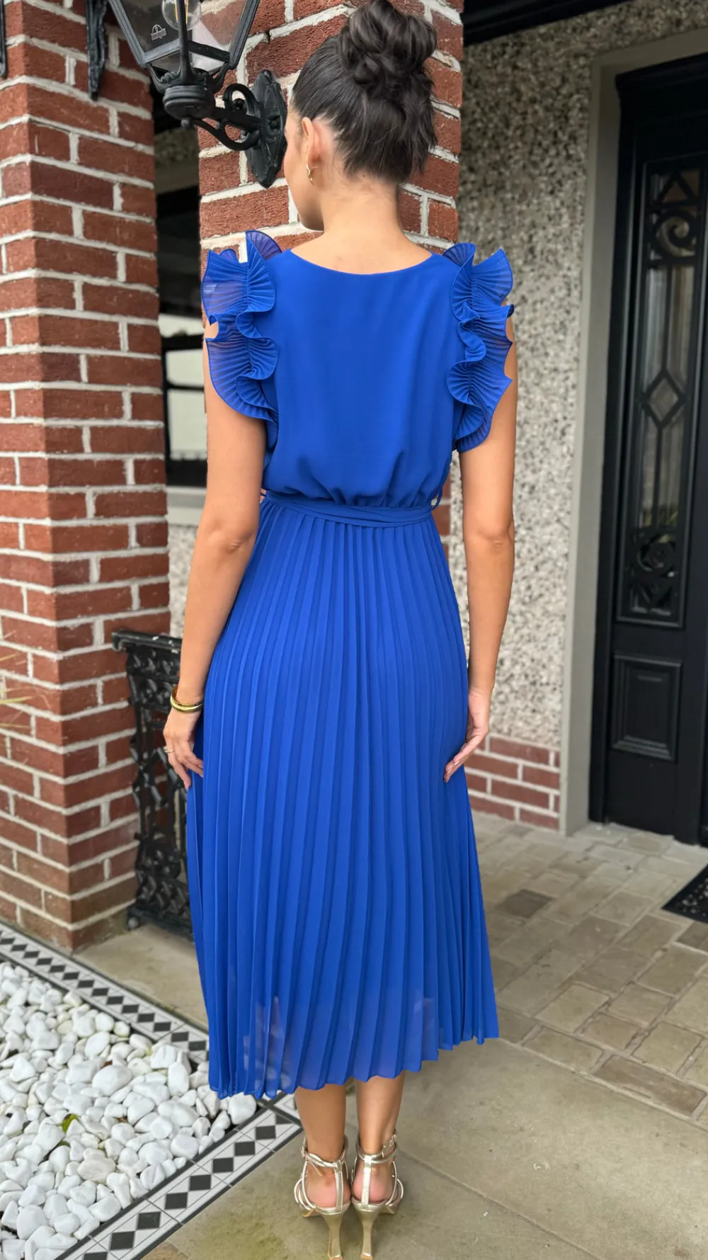 farah_royal_blue_pleated__6.webp PARIS FASHION SHOPS Occasion Dresses | Midi Dresses^Farah Royal Blue Pleated Midi Dress (PRE ORDER)