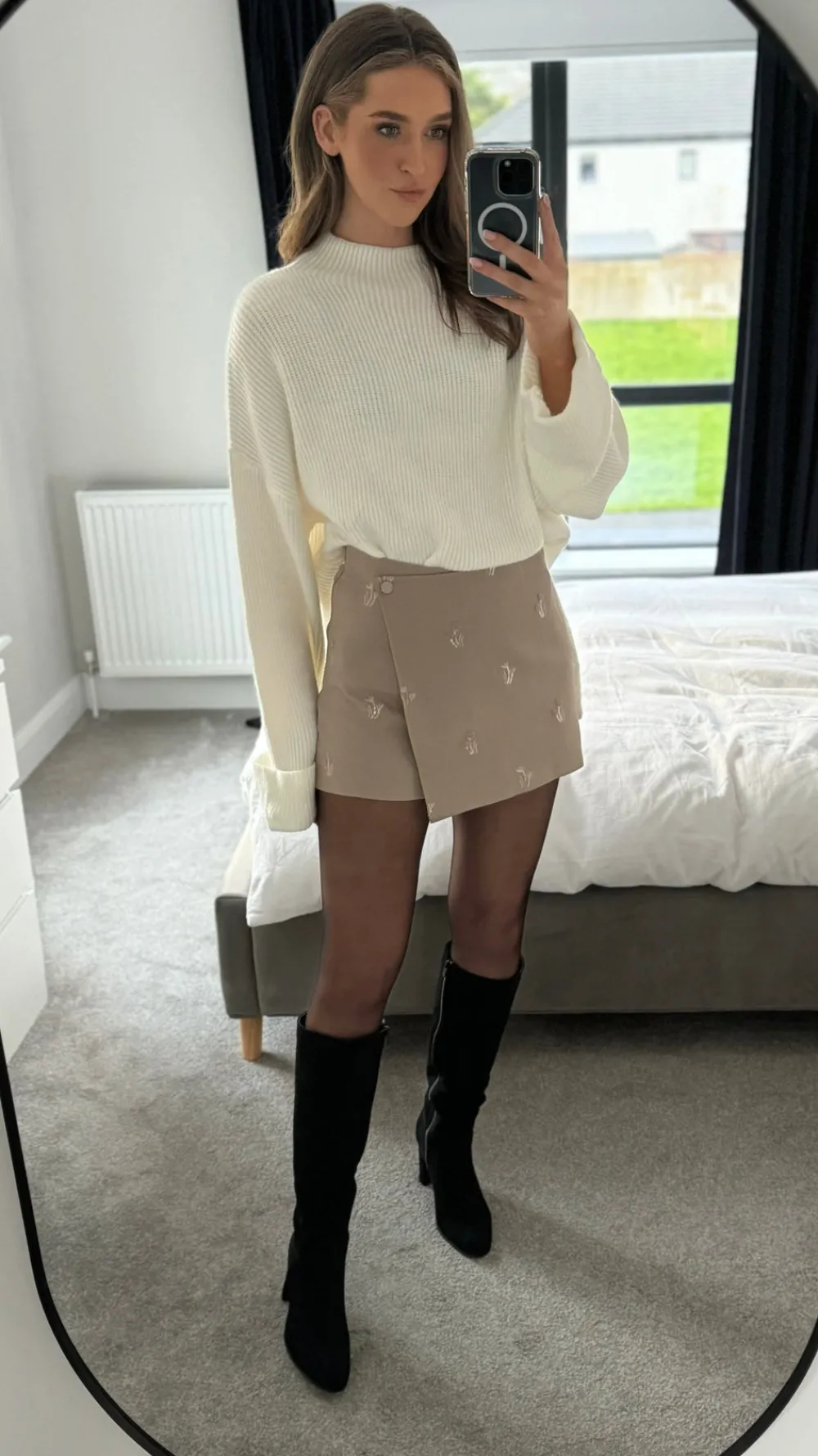 fenella_camel_embroidered_5.webp UNIKA Skirts & Shorts^Fenella Camel Embroidered Detail Skort