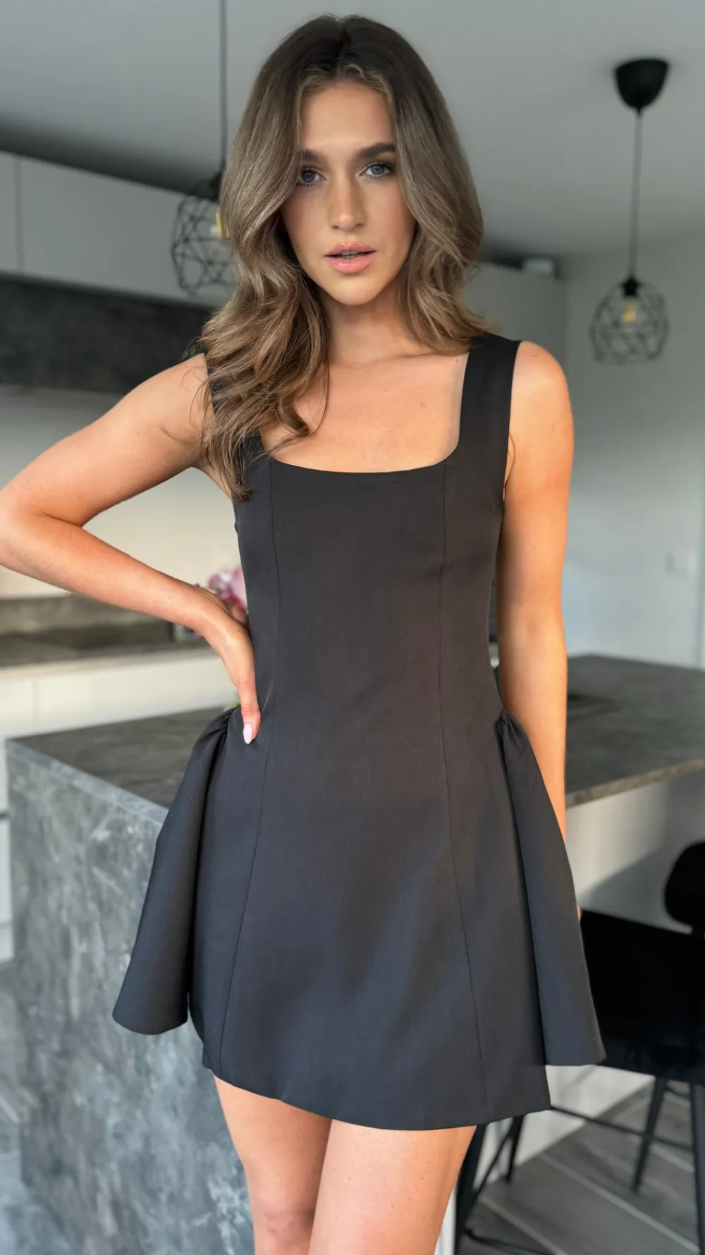 finn_black_square_neck_sk_2.webp TIMELY Going Out Dresses | Occasion Dresses^Finn Black Square Neck Skater Mini Dress