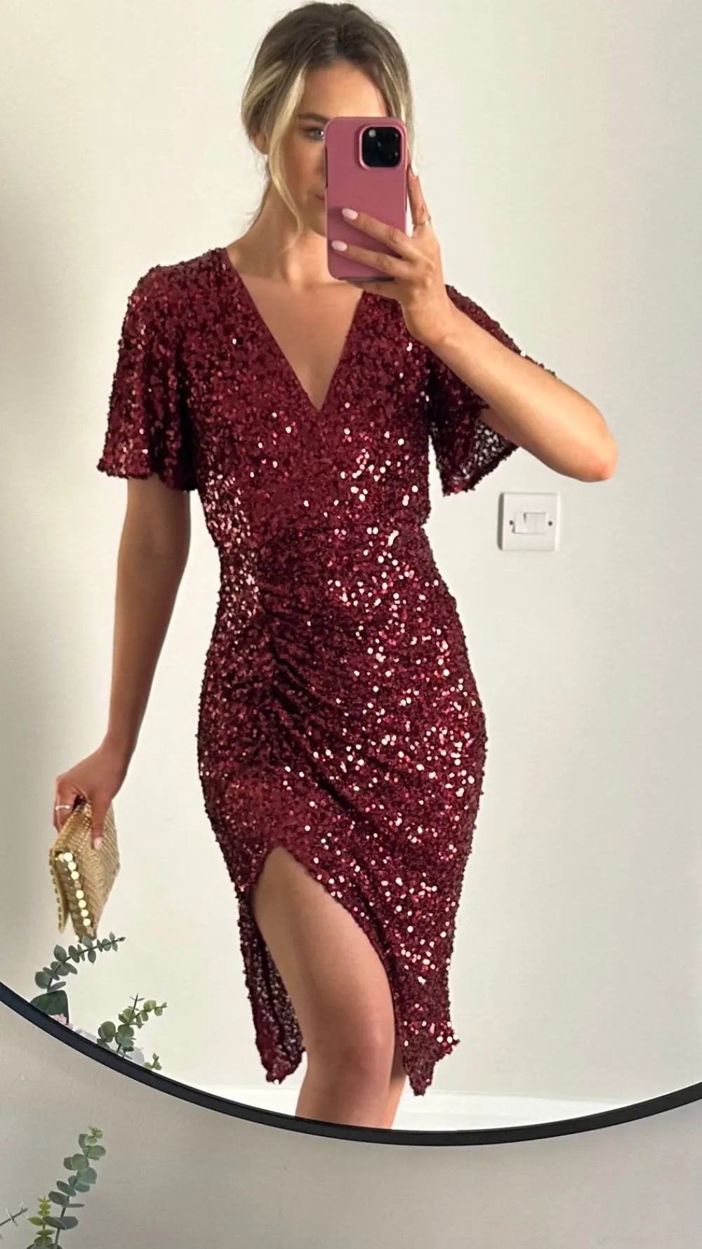 florence_burgundy_sequin__2.webp GIRL IN MIND Going Out Dresses | Occasion Dresses^Florence Burgundy Sequin Midi Dress