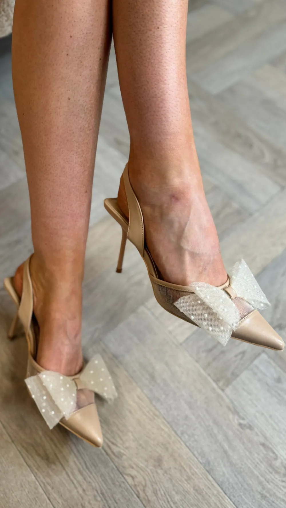 francesca_nude_bow_detail_1.webp SAS ACTIV GIVANA Heels^Francesca Nude Bow Detail Slingback Stiletto Heel Shoes