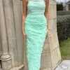 CANDICE FAIRE Fitted Dresses | Going Out Dresses^Gemma Sage Green Embellished Floral Maxi Dress