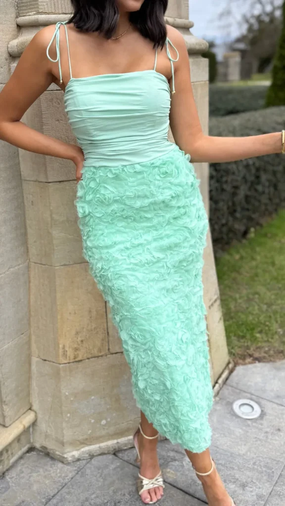 CANDICE FAIRE Fitted Dresses | Going Out Dresses^Gemma Sage Green Embellished Floral Maxi Dress