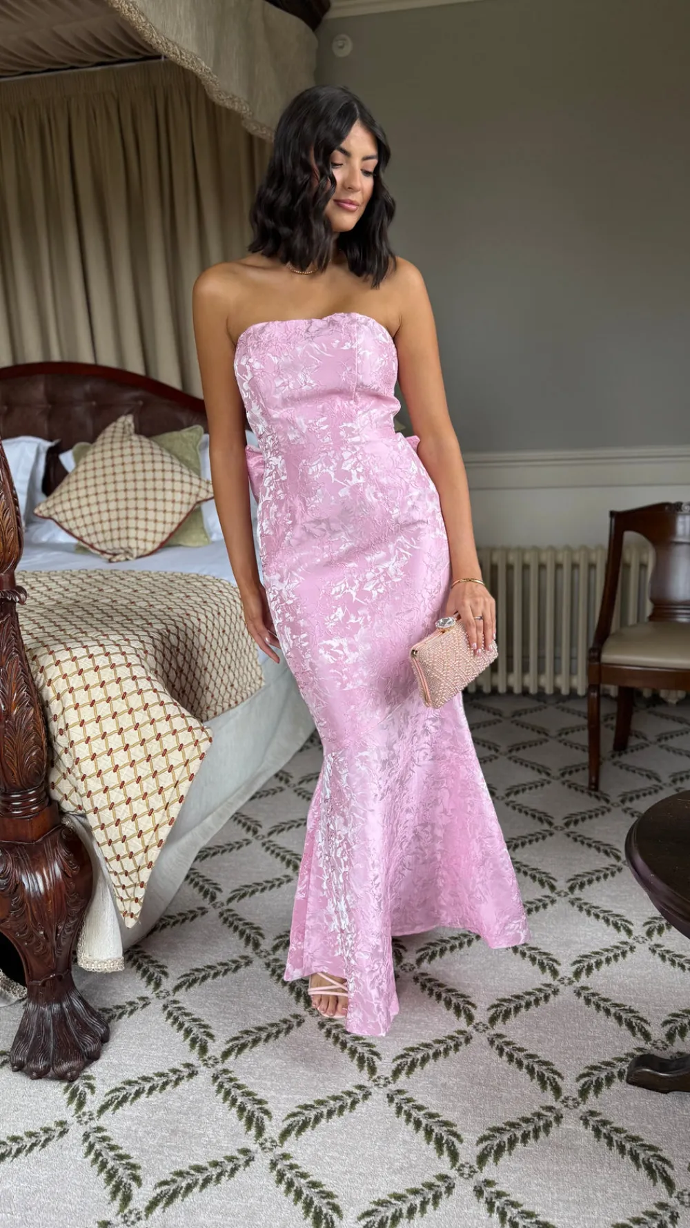 georgie_rose_pink_bandeau_2.webp FP & CO Fitted Dresses | Going Out Dresses^Georgie Rose Pink Bandeau Midi Dress