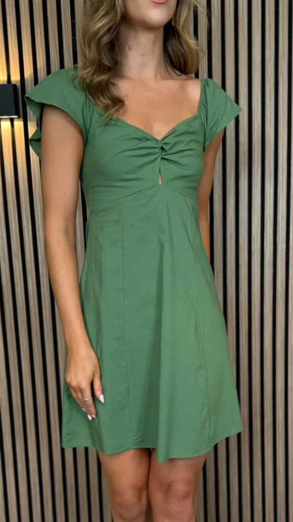 PARIS FASHION SHOPS Going Out Dresses | Mini Dresses^Gina Khaki Knot Detail Mini Dress