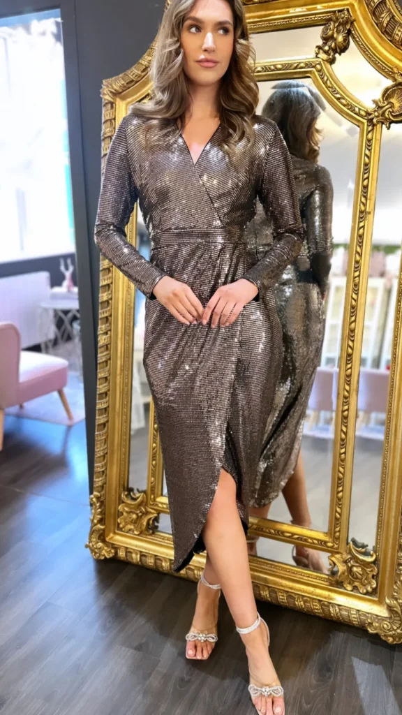 GIRL IN MIND Going Out Dresses | Occasion Dresses^Harbor Rose Gold Wrap Over Maxi Dress