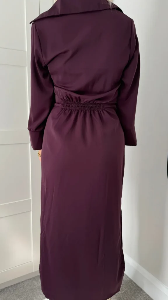 AX PARIS Going Out Dresses | Occasion Dresses^Harlyn Burgundy 3/4 Sleeve Gathered Waist Shirt Midi Dress
