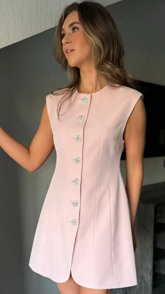 TIMELY Going Out Dresses | Occasion Dresses^Harrison Pink Diamante Button Detail Mini Dress