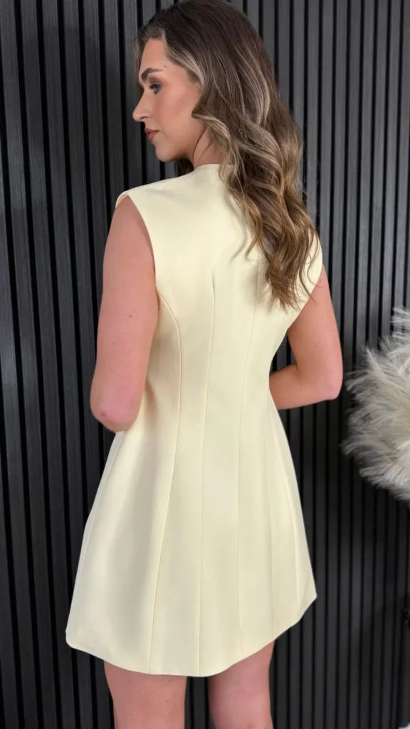 TIMELY Going Out Dresses | Occasion Dresses^Harrison Yellow Diamante Button Detail Mini Dress