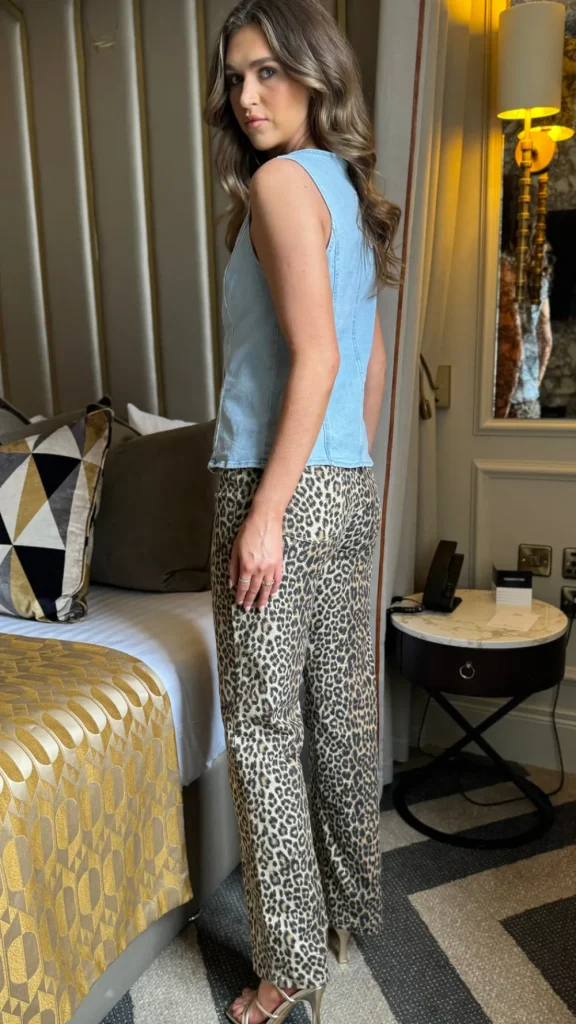 BESTSELLER Jeans^Hazel Beige & Black Leopard Print Straight Leg Jeans